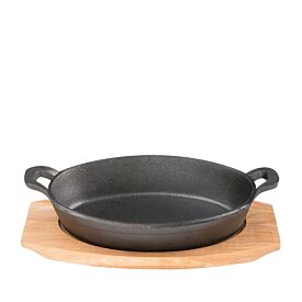 Pyrolux Oval Gratin 21.7x15cm with Maple Tray