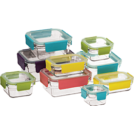 Swissmar 9 Piece Glasslock Tempered Glass Oven Safe Set