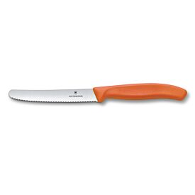 Victorinox Steak & Tomato Knife 11cm Round Tip Wavy Edge Classic Orange