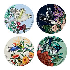 Maxwell & Williams Eloise Short Native Grace Ceramic Coaster Set of 4 Assorted Gift Boxed