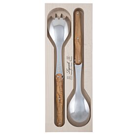 Laguiole Andre Verdier Debutant Salad Set Olive Wood