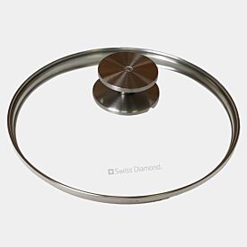 Swiss Diamond 20cm CXD Tempered Glass Lid with Mounted stainless steel Knob - Boxed