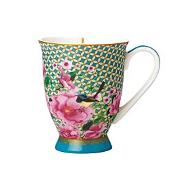 Maxwell & Williams Silk Road Footed Mug 300ML Aqua Gift Boxed