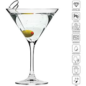 Krosno Avant Garde Martini 240ML Set of 6 Gift Boxed