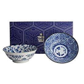Tokyo Design Studio 2 Piece 19x8cm Mixed Bowl Gift Set - Blue